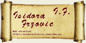 Isidora Fržović vizit kartica